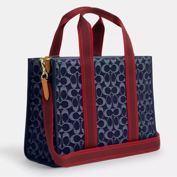 Sold Coach Blue and Red Signature Tote Bag - Picture 4 of 7